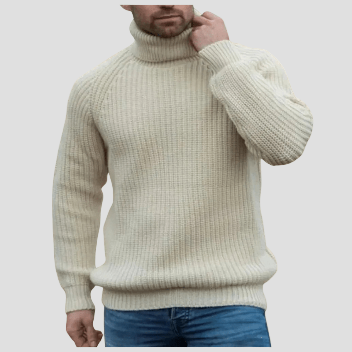 Ethan | Kraftig uld rullekravesweater