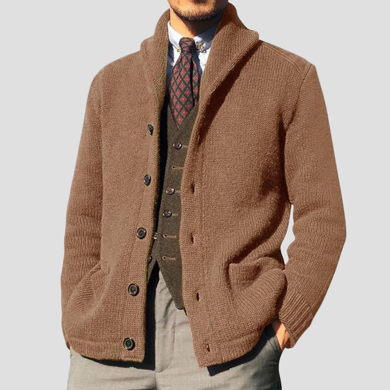 Victor | Ensfarvet Strikket Cardigan