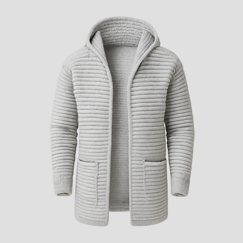 Alexander | Strikcardigan i mellemlængde med ståkrave