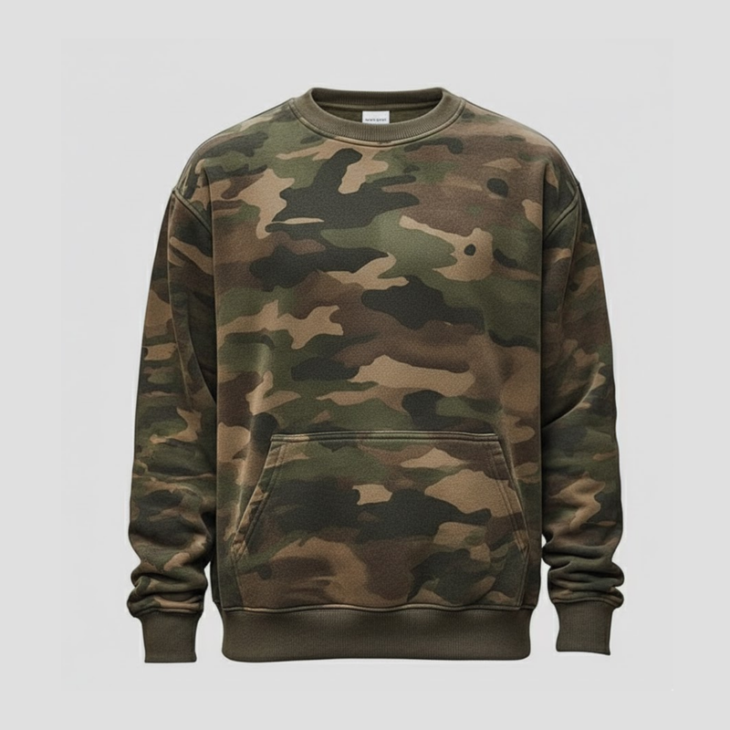 Kasper | Camouflage Sweater med Rund Hals