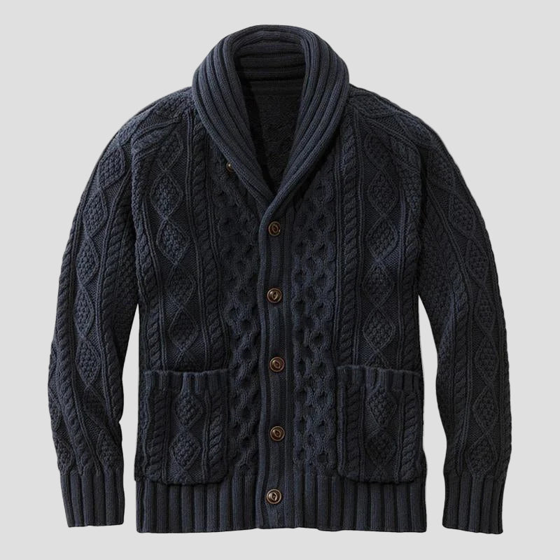 Martin | Strikket jacquard cardigan i retro, afslappet stil