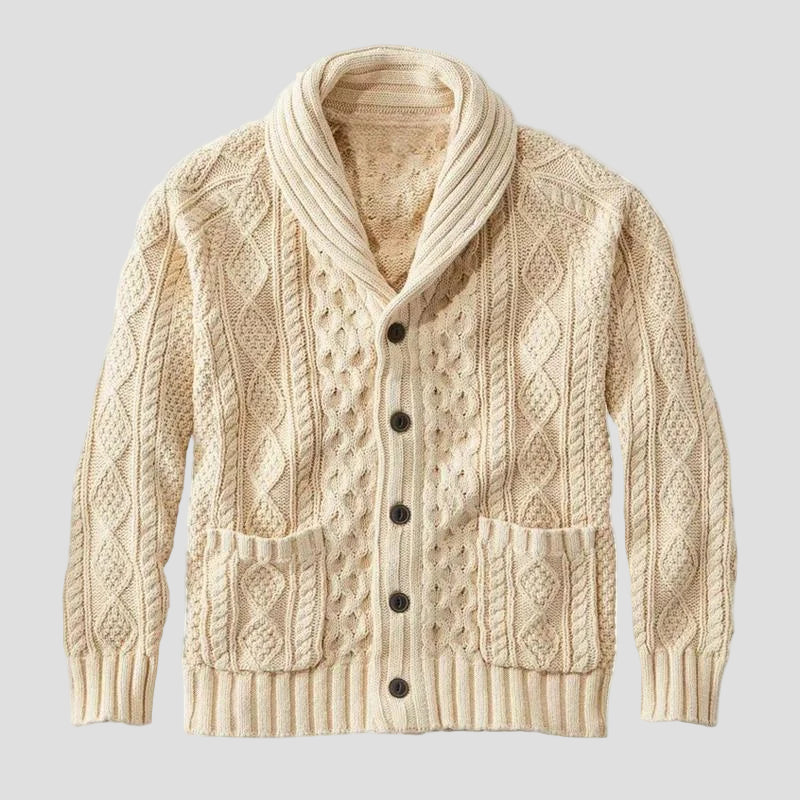 Martin | Strikket jacquard cardigan i retro, afslappet stil