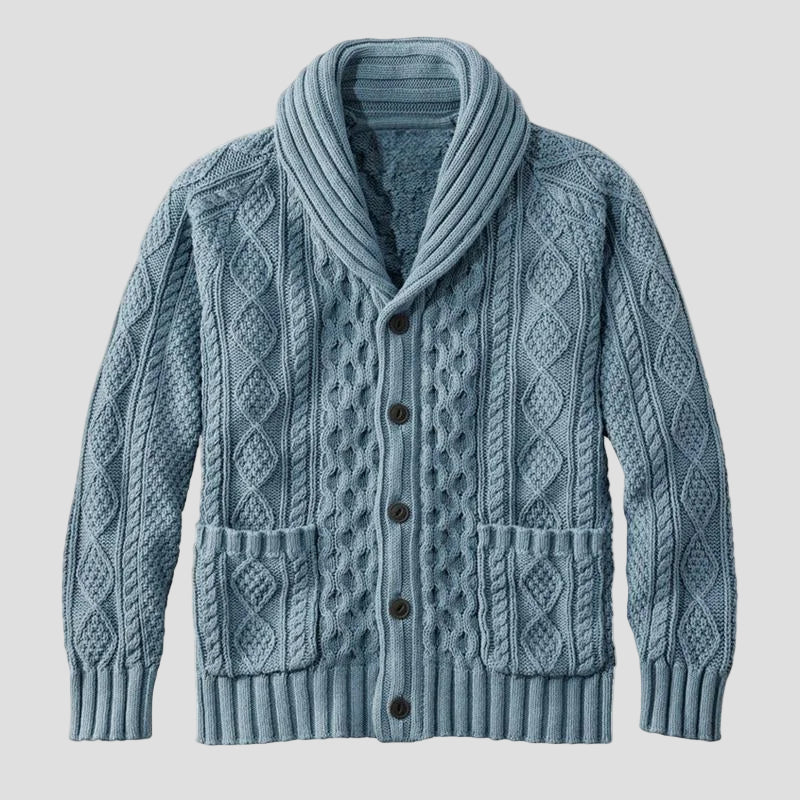 Martin | Strikket jacquard cardigan i retro, afslappet stil
