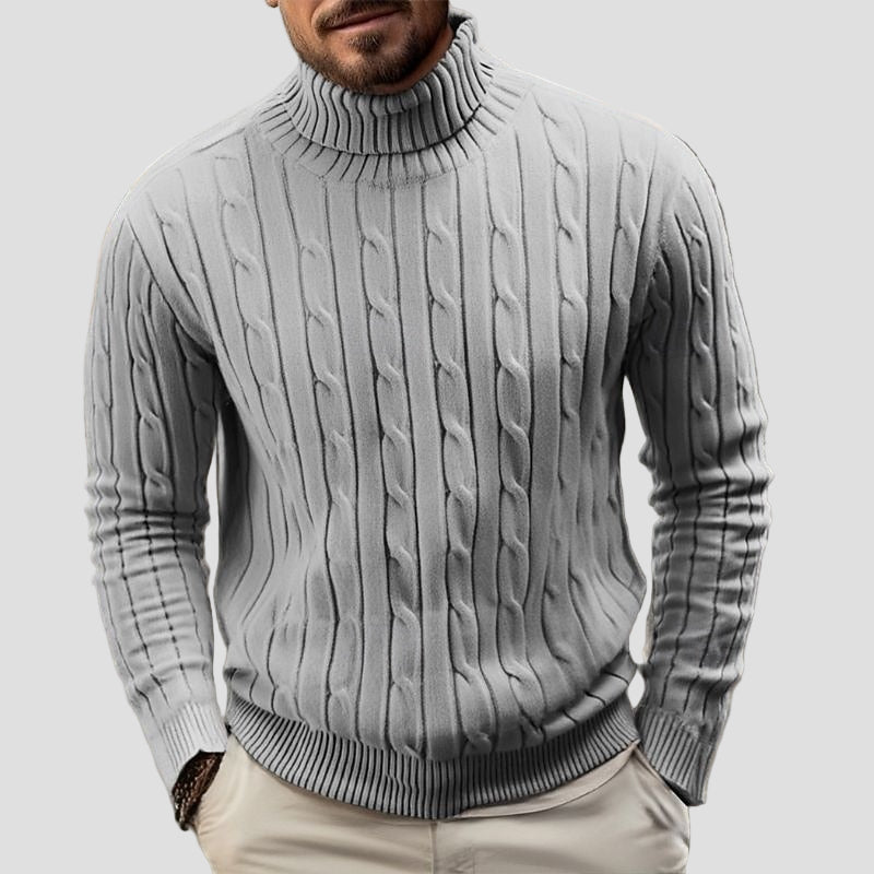 Brian | Kabelstrik rullekravesweater