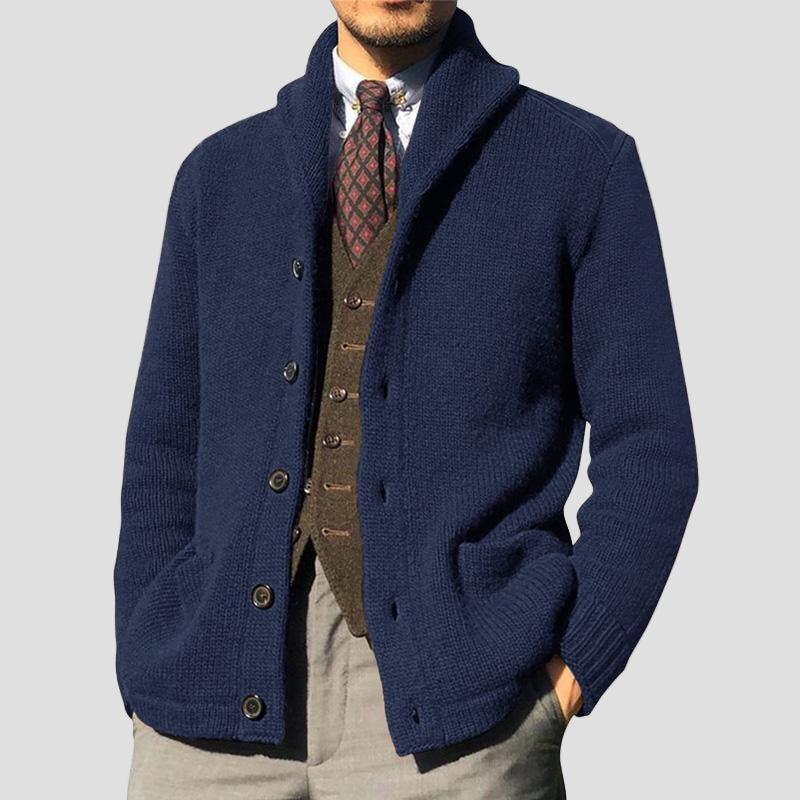 Victor | Ensfarvet Strikket Cardigan
