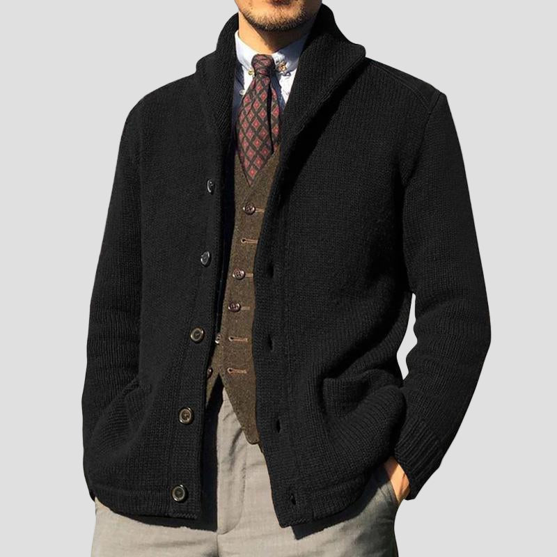 Victor | Ensfarvet Strikket Cardigan