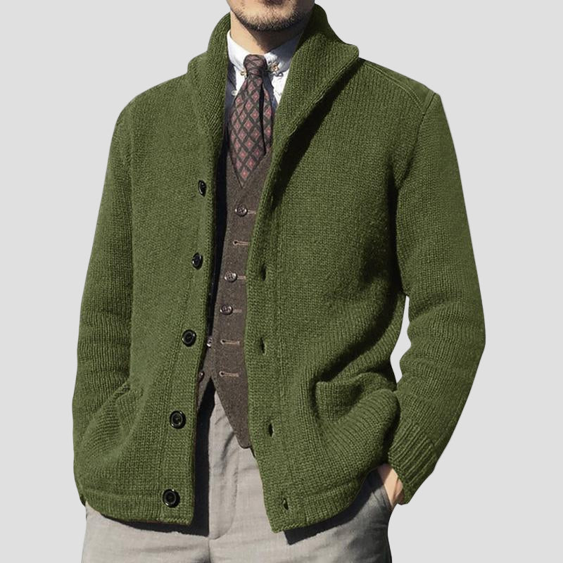 Victor | Ensfarvet Strikket Cardigan