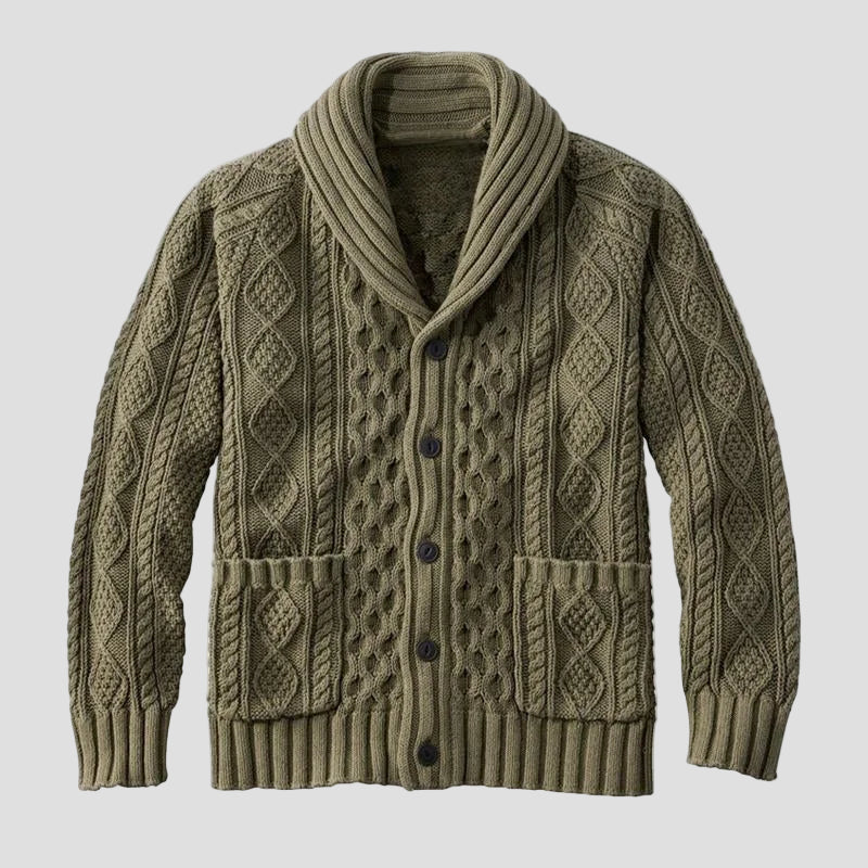 Martin | Strikket jacquard cardigan i retro, afslappet stil