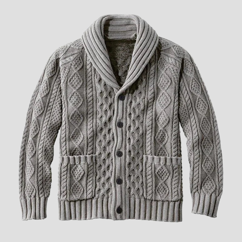 Martin | Strikket jacquard cardigan i retro, afslappet stil