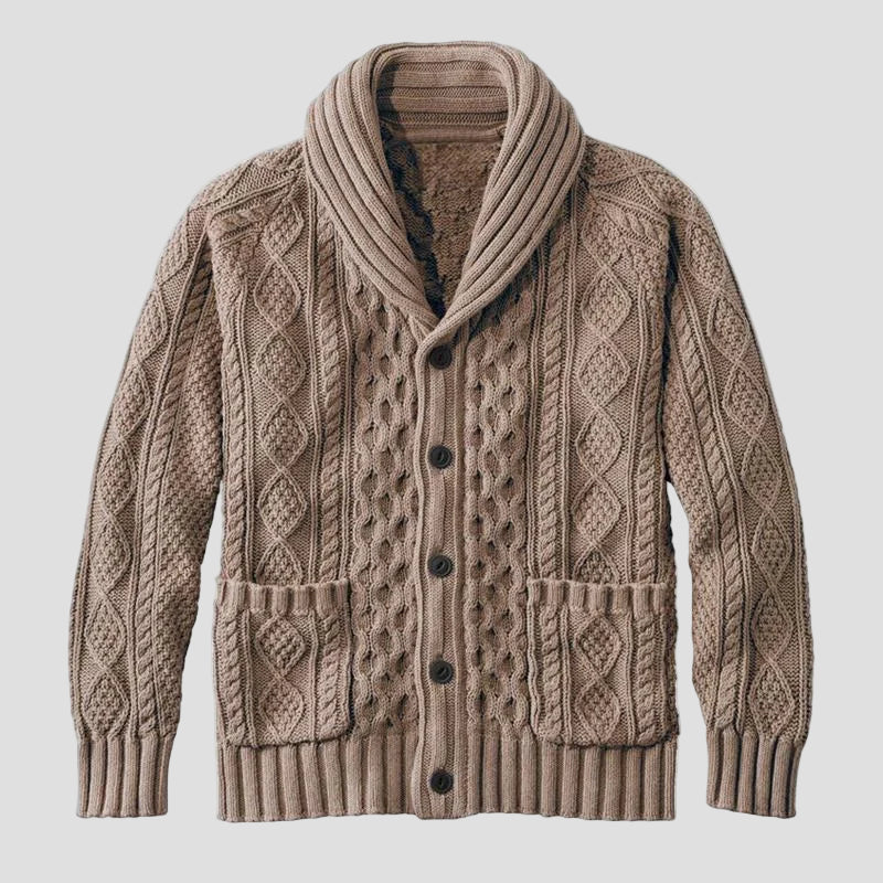 Martin | Strikket jacquard cardigan i retro, afslappet stil