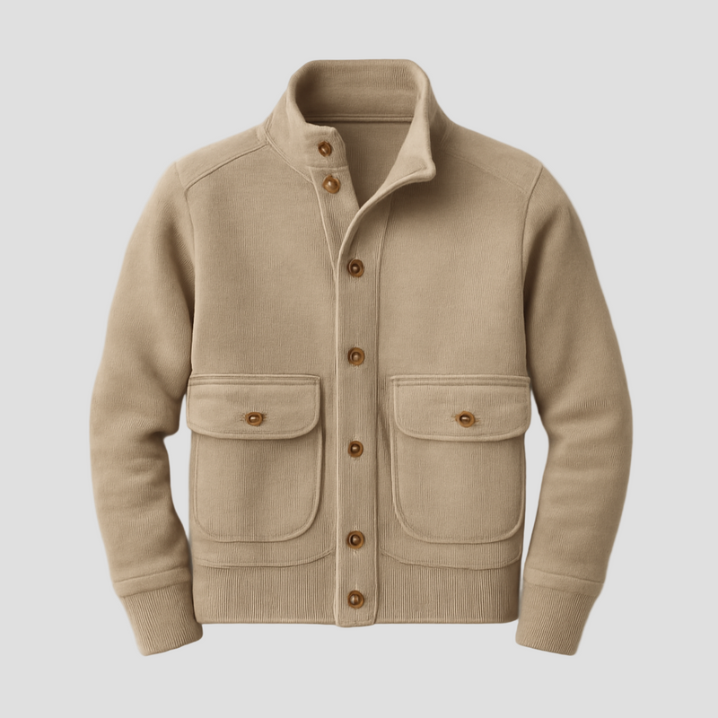 Andreas | Herre Ensfarvet Jakke med Ståkrave