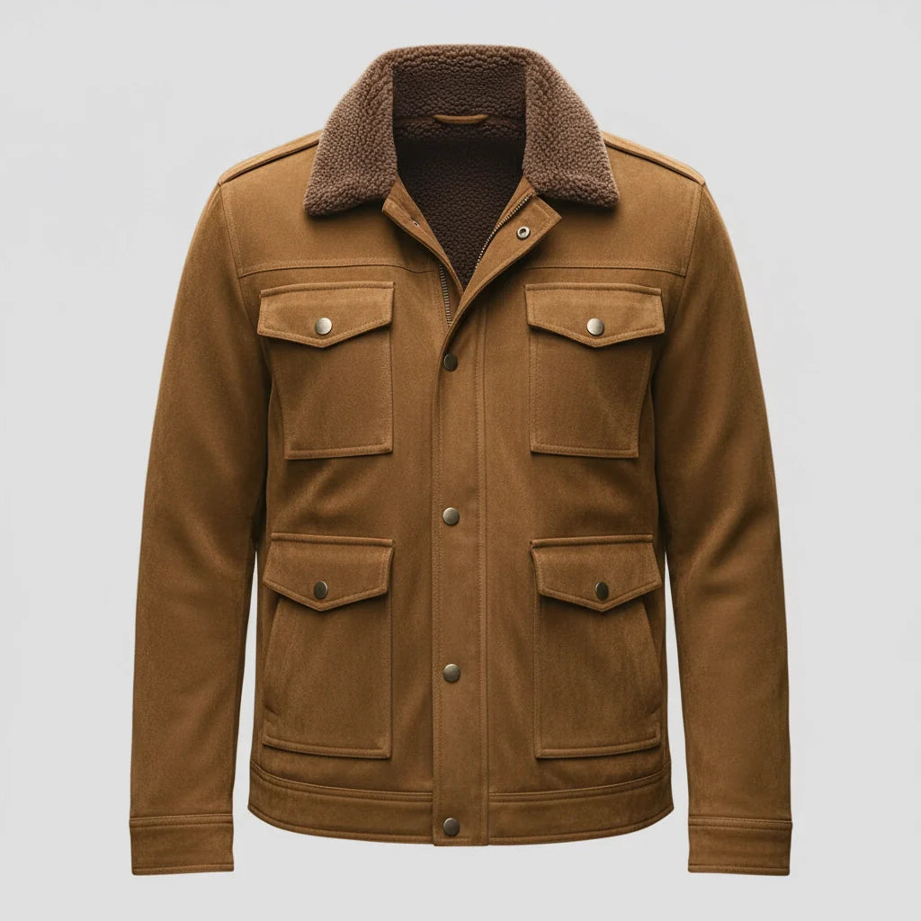 Sebastian | Vintage ruskindsfrakke med fleecekrave