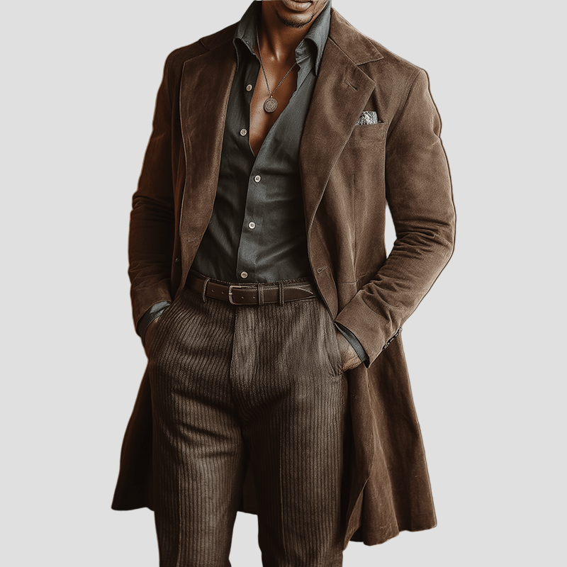 Anders | Vintage ruskind mellemlang frakke