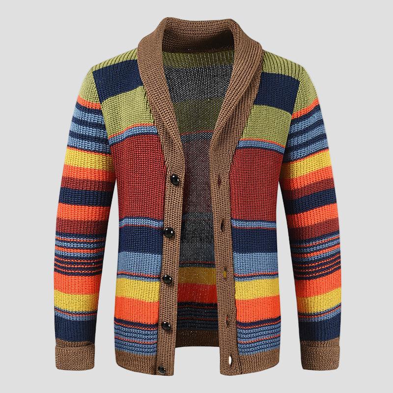 Christian | Strikket Cardigan i Farveblok Design