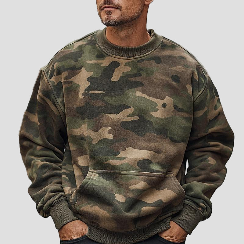 Kasper | Camouflage Sweater med Rund Hals